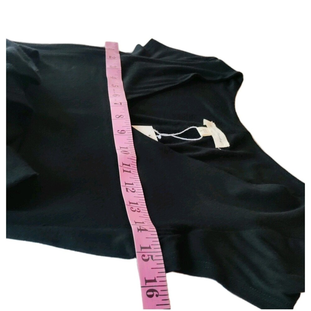 See You Monday Bodycon Midi Dress Black Stretch Cap Sleeve Lined Women's Sz L - Picture 14 of 16